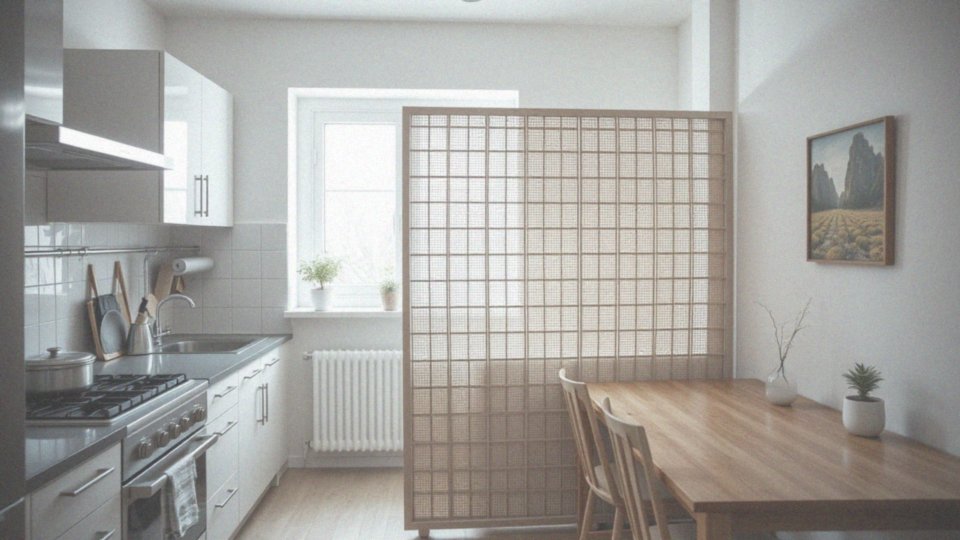 Jak parawan w kuchni odgradza strefę przygotowania posiłków od miejsca ich spożywania?